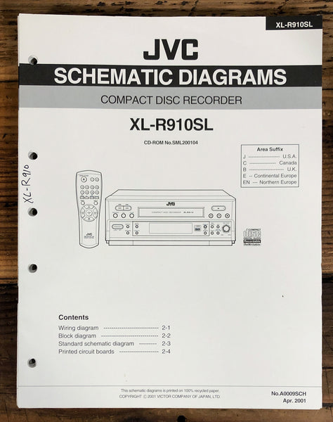 JVC XL-R910SL XL-R910 CD Recorder  Service Manual *Original*