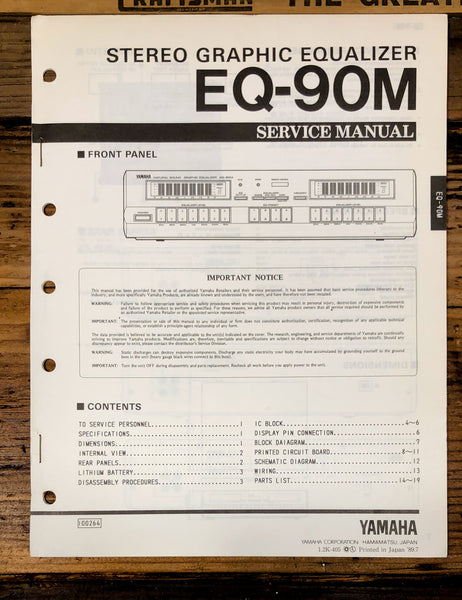 Yamaha EQ-90M Equalizer  Service Manual *Original*