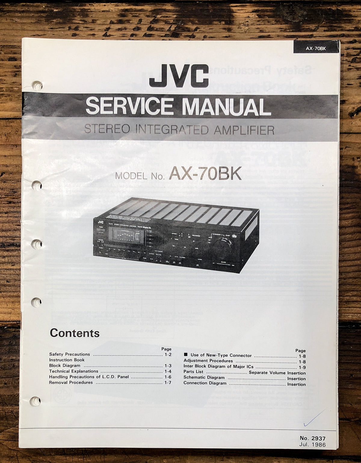 JVC AX-70 AX-70BK Amplifier Service Manual *Original*