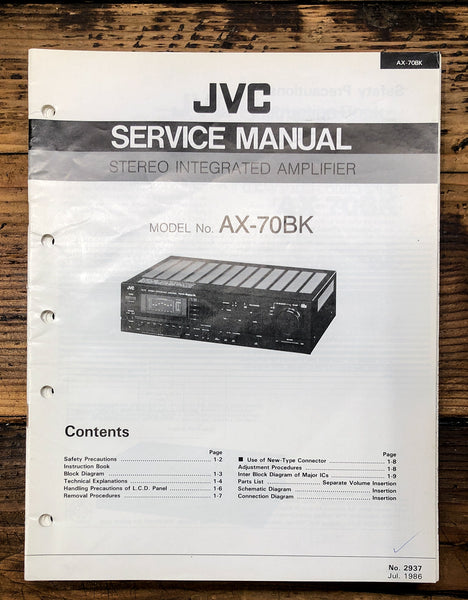 JVC AX-70 AX-70BK Amplifier  Service Manual *Original*