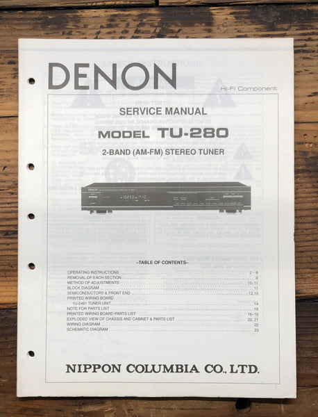 Denon TU-280 Tuner  Service Manual *Original*