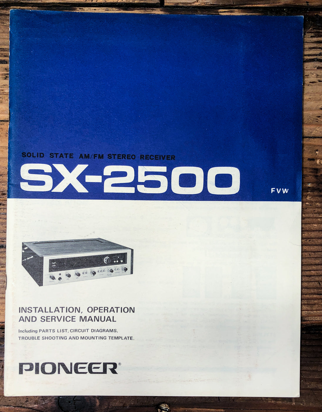 Pioneer SX-2500 Receiver Owner & Service Manual *Original*