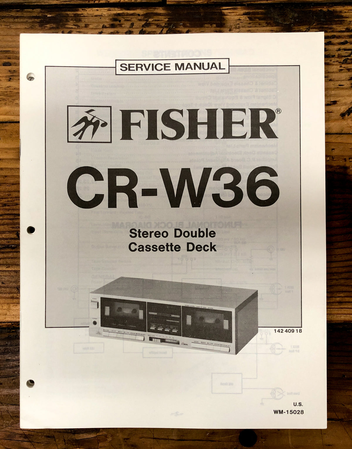 Fisher CR-W36 Cassette Deck  Service Manual *Original*