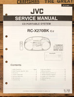 JVC RC-X270 BK Portable Radio  Service Manual *Original*