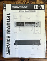 Kenwood KX-70 Cassette  Service Manual *Original*