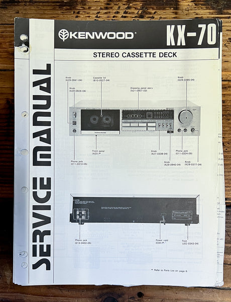 Kenwood KX-70 Cassette  Service Manual *Original*