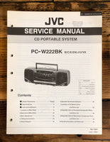 JVC PC-W222 Stereo / Boombox  Service Manual *Original*