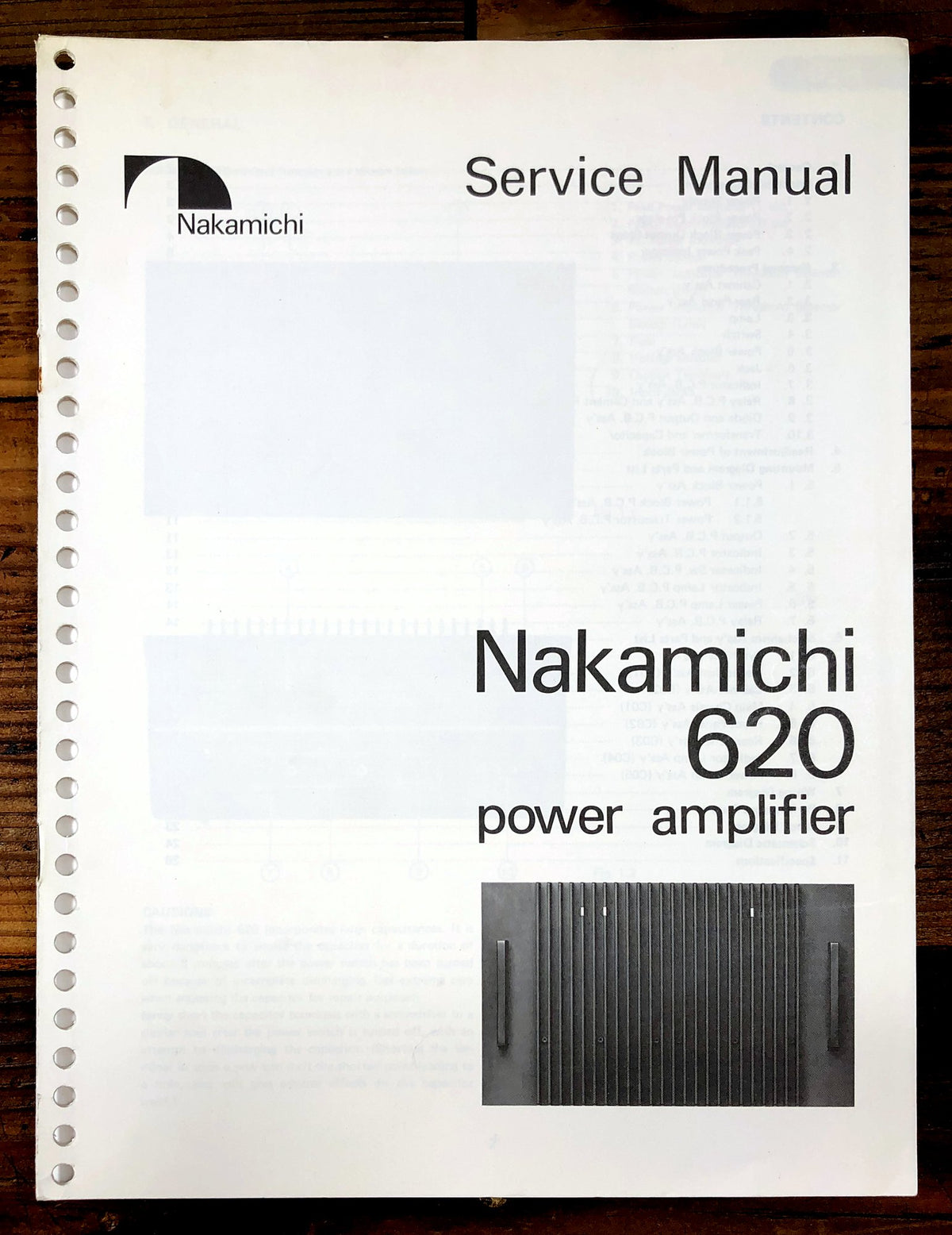 Nakamichi 620 Power Amplifier Service Manual *Original*