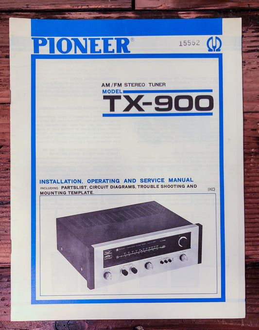 Pioneer TX-900 Tuner Owner & Service Manual *Original*
