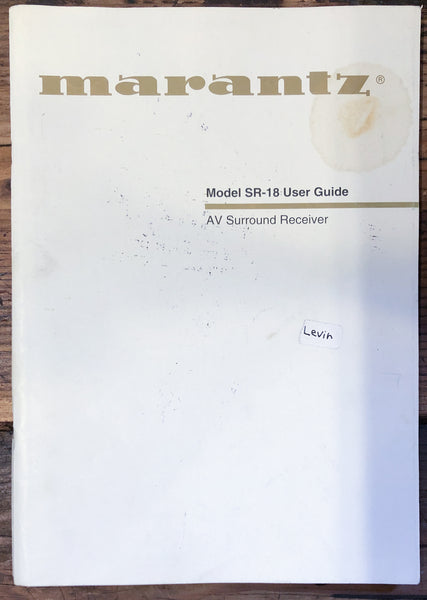 Marantz SR-18 Receiver  Owner / User Manual *Original*