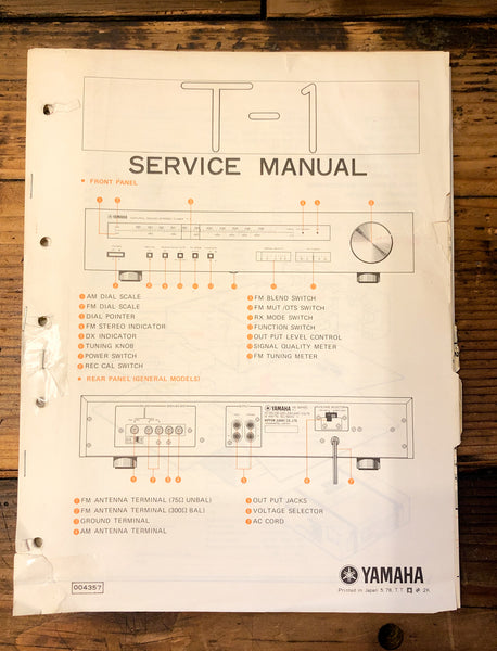 Yamaha T-1 Tuner  Service Manual *Original*