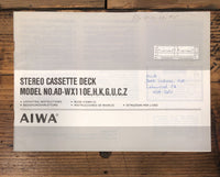 Aiwa AD-WX110 Cassette Owners / User Manual *Original*