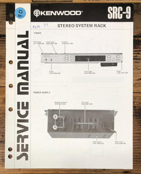 Kenwood SRC-9 Stereo System Rack  Service Manual *Original*