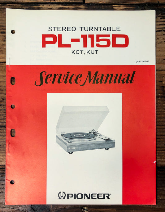 Pioneer PL-115D Turntable Service Manual *Original*
