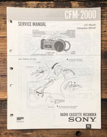 Sony CFM-2000 Radio Cassette  Service Manual *Original* #1