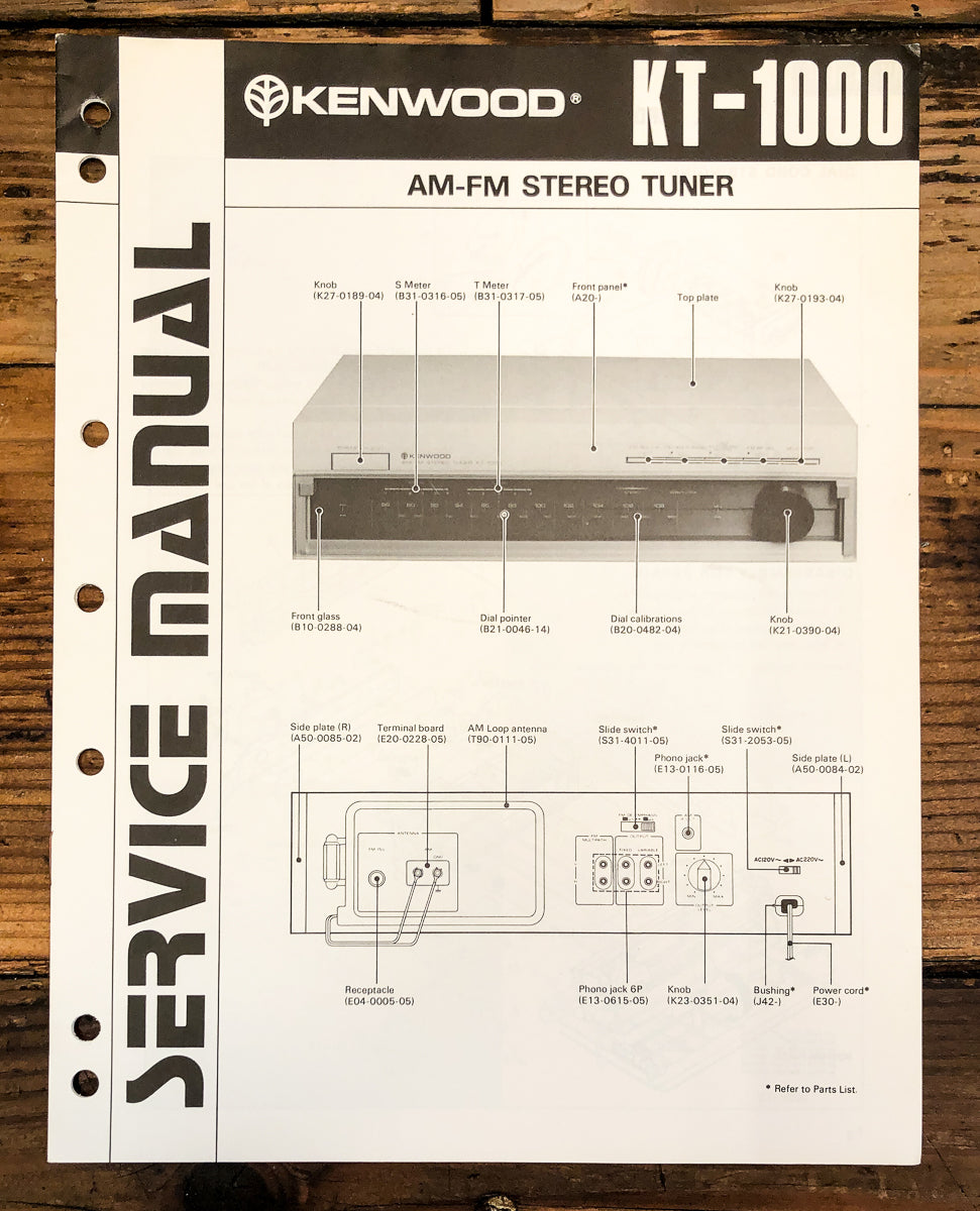 Kenwood KT-1000 Tuner Service Manual *Original*