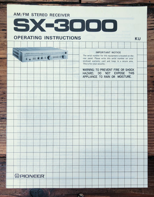 Pioneer SX-3000 Receiver Owners / User Manual *Original*