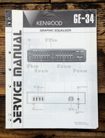 Kenwood GE-34 Equalizer  Service Manual *Original*