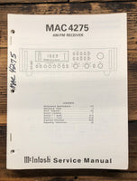 McIntosh MAC4275 MAC 4275 Receiver  Service Manual *Original*