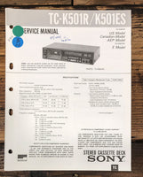 Sony TC-K501R TC-K501ES Cassette Service Manual *Original*
