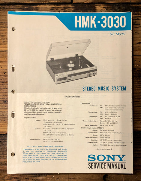 Sony HMK-3030 Stereo  Service Manual *Original*