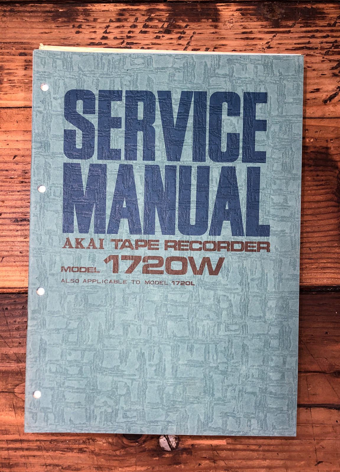 Akai Model 1720W / 1720L Reel to Reel  Service Manual *Original*