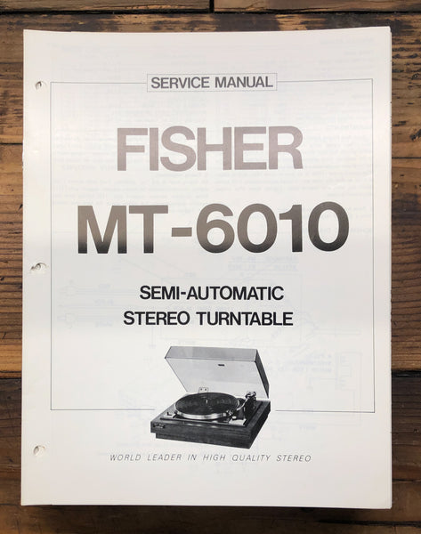 Fisher MT-6010 Record Player / Turntable  Service Manual *Original*