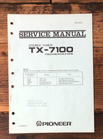 Pioneer TX-7100 Tuner  Service Manual *Original*