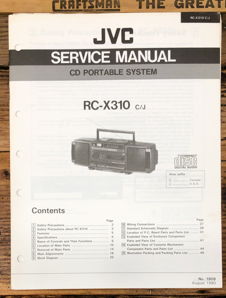 JVC RC-X310 Portable Radio  Service Manual *Original*
