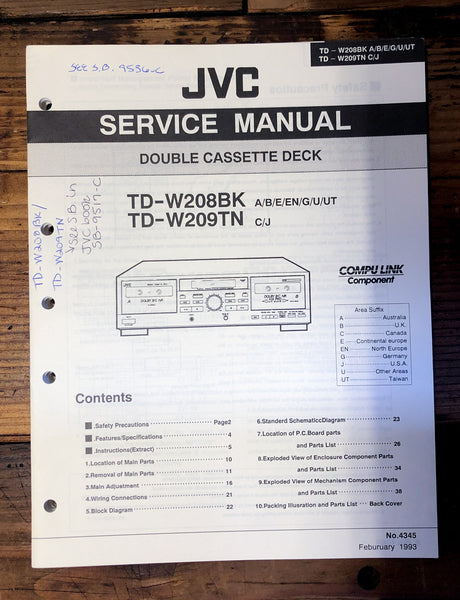 JVC TD-W208 TD-W209   Service Manual *Original*