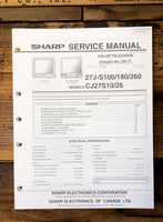 Sharp 27J-S100 27J-S180 27J-260 TV  Service Manual *Original*