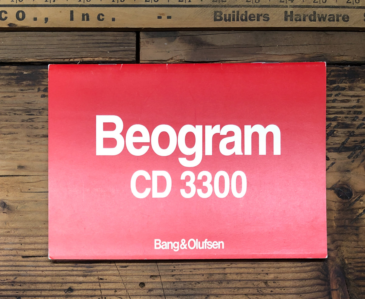 Bang Olufsen B&O Beogram CD 3300 Turntable  Owner / User Manual *Original*
