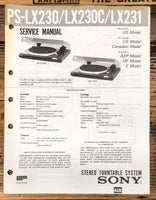Sony PS-LX230 -LX230C -LX231 Turntable  Service Manual *Original*