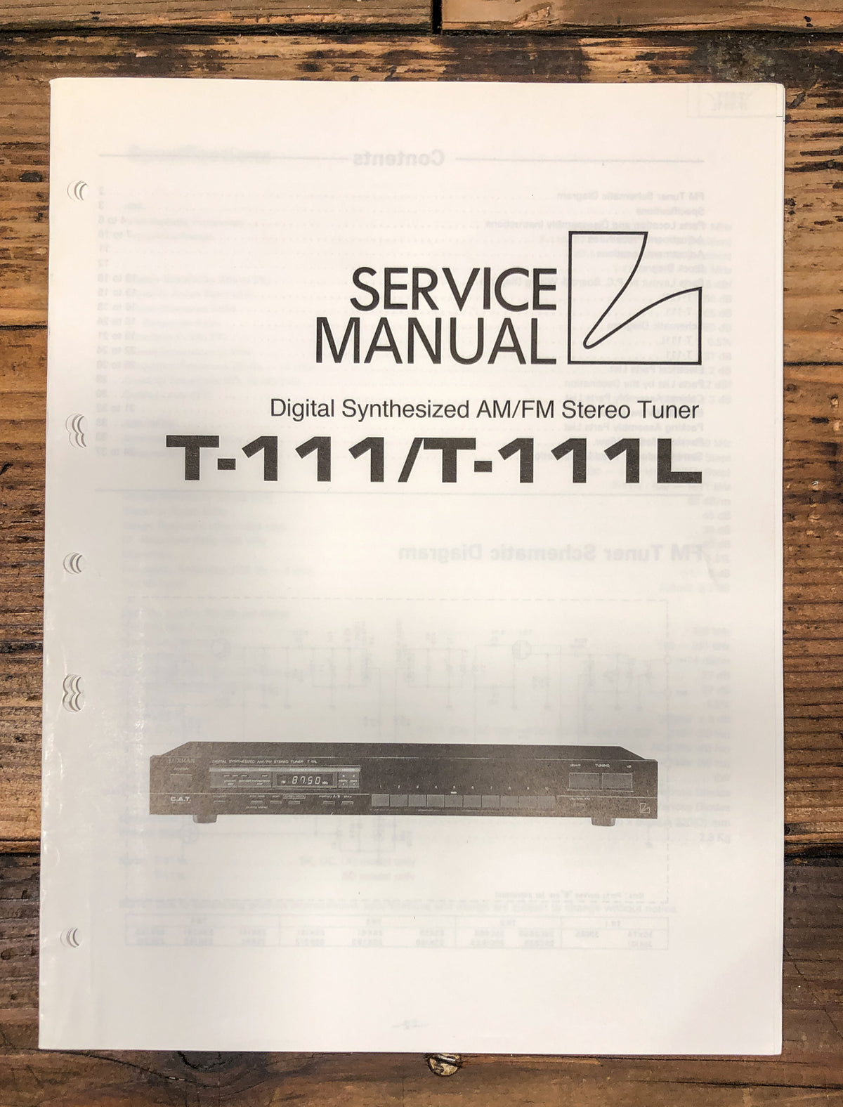 Luxman T-111 T-111L Tuner  Service Manual *Original*