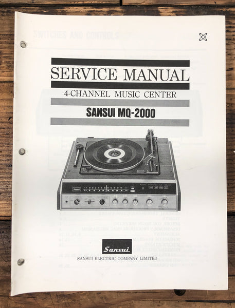 Sansui MQ-2000 Stereo  Service Manual *Original*