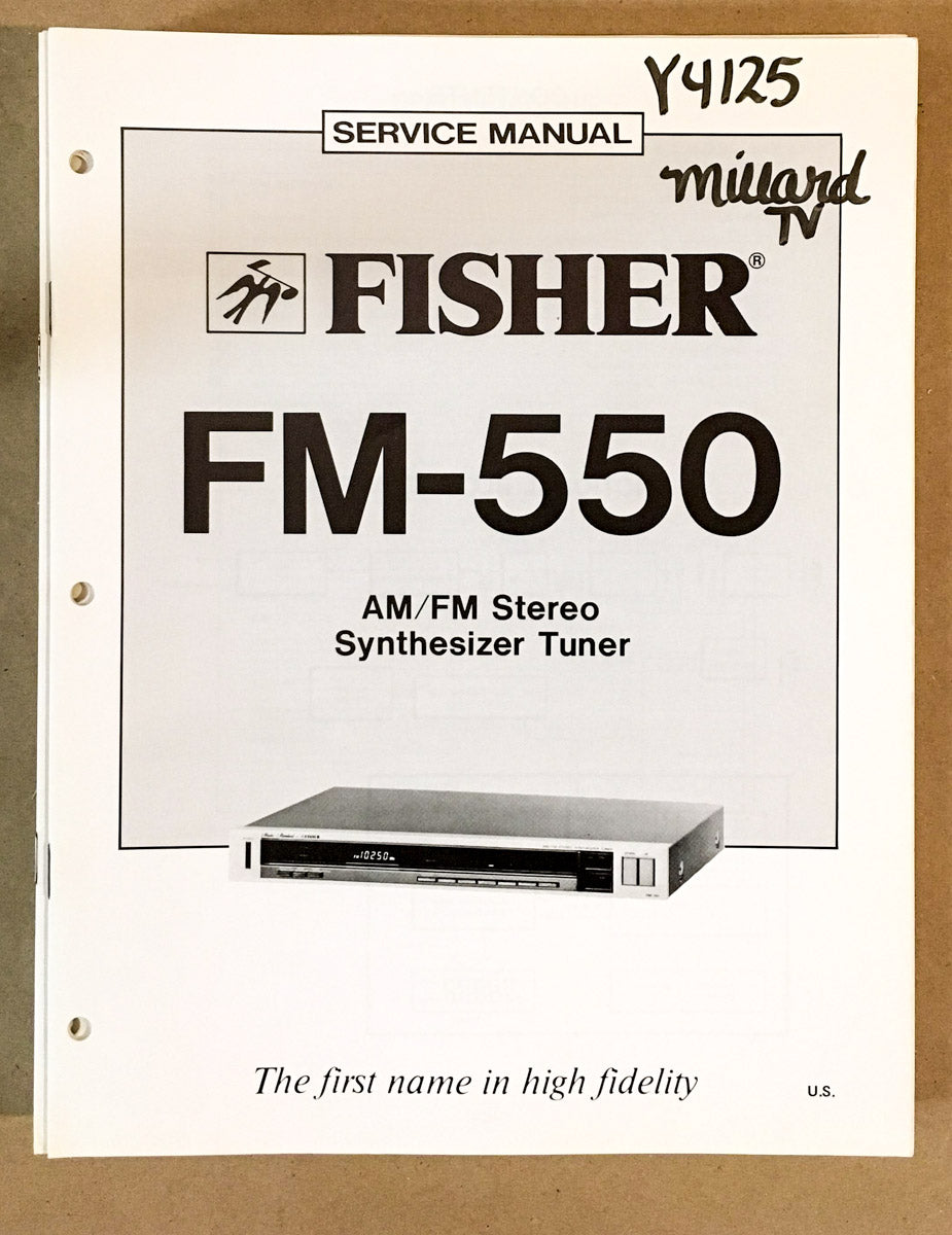Fisher FM-550 Tuner Service Manual *Original*
