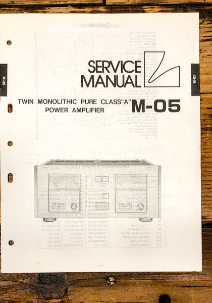 Luxman M-05 Amplifier Service Manual *Original*