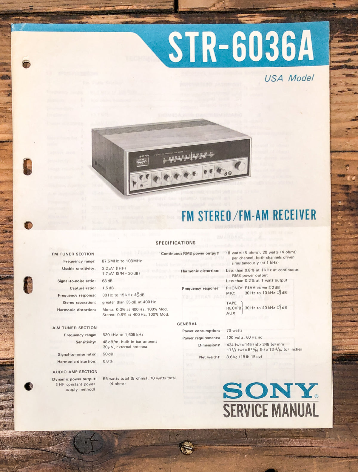 Sony STR-6036A Receiver Service Manual *Original*