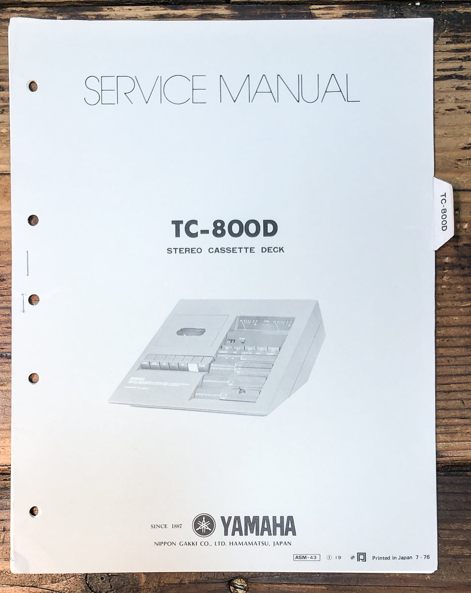 Yamaha TC-800D Cassette Service Manual *Original*