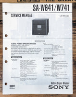 Sony SA-W641 SA-W741 Super Woofer  Service Manual *Original*