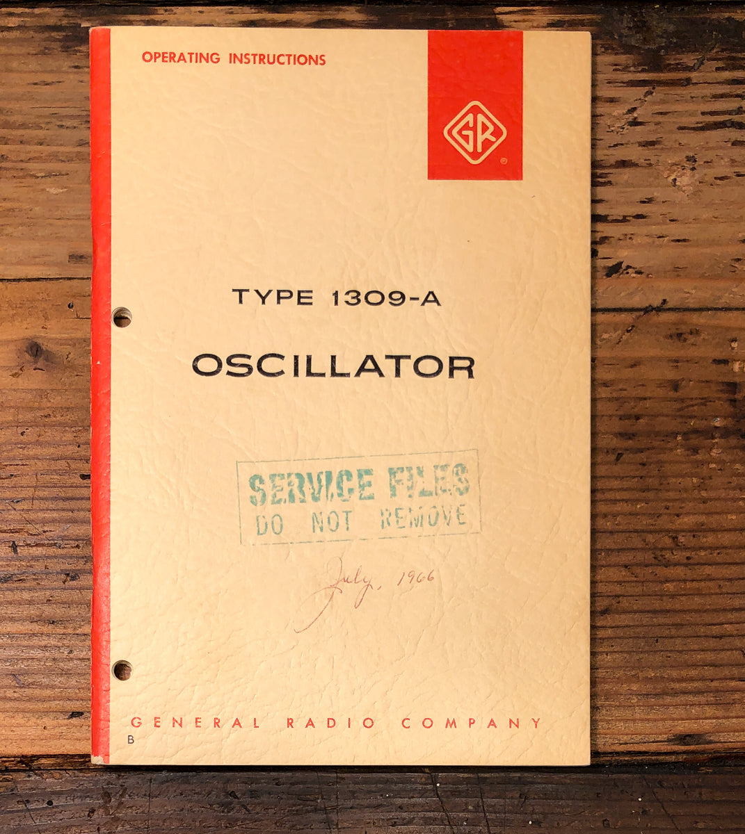 General Radio Co. Type 1309-A Oscillator Owners / User Manual *Original*