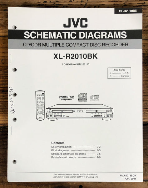 JVC XL-R2010BK XL-R2010 CD Recorder  Service Manual *Original*