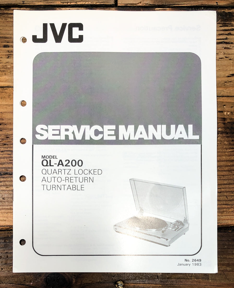 JVC QL-A200 Record Player / Turntable Service Manual *Original*