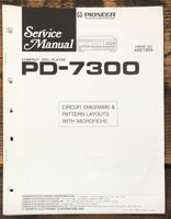 Pioneer PD-7300 CD Player  Service Manual *Original*