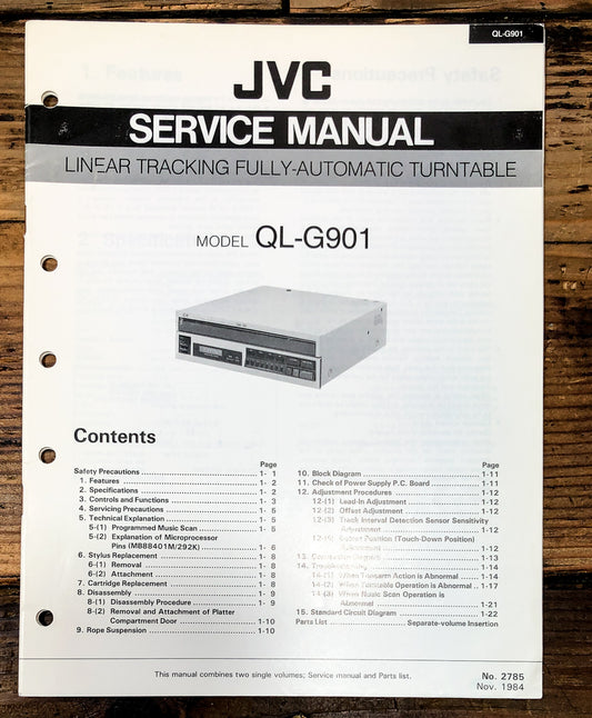 JVC QL-G901 Record Player / Turntable Service Manual *Original*