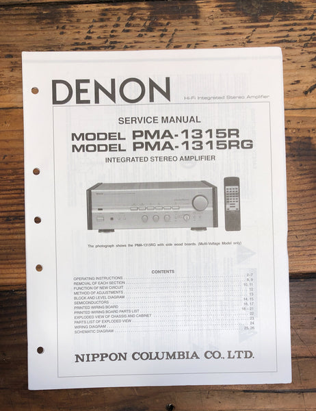 Denon PMA-1315R PMA-1315RG Amplifier  Service Manual *Original*