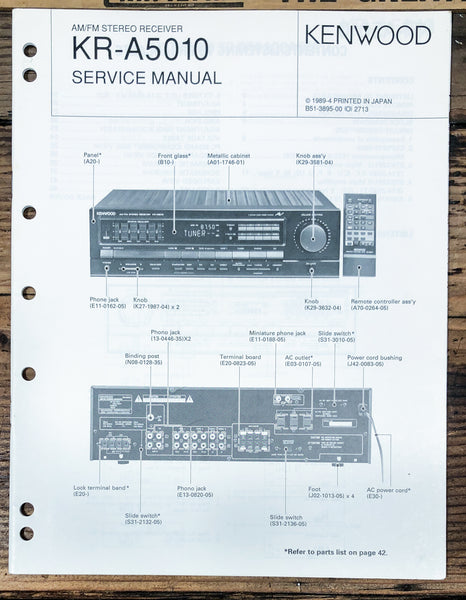 Kenwood KR-A5010 Receiver  Service Manual *Original*