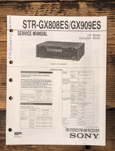 Sony STR-GX808ES STR-GX909ES Receiver  Service Manual *Original*