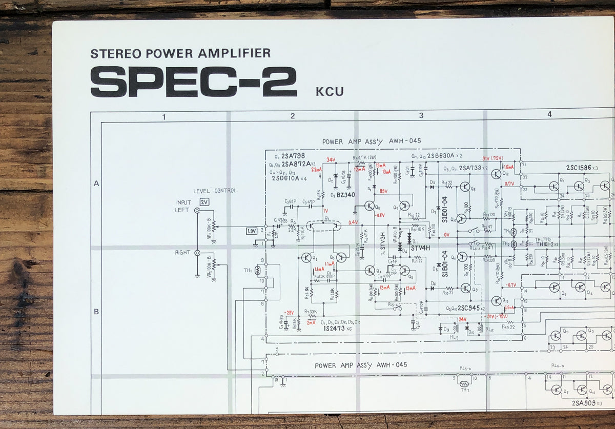 Pioneer SPEC-2 Amplifier Fold Out Schematic *Original*
