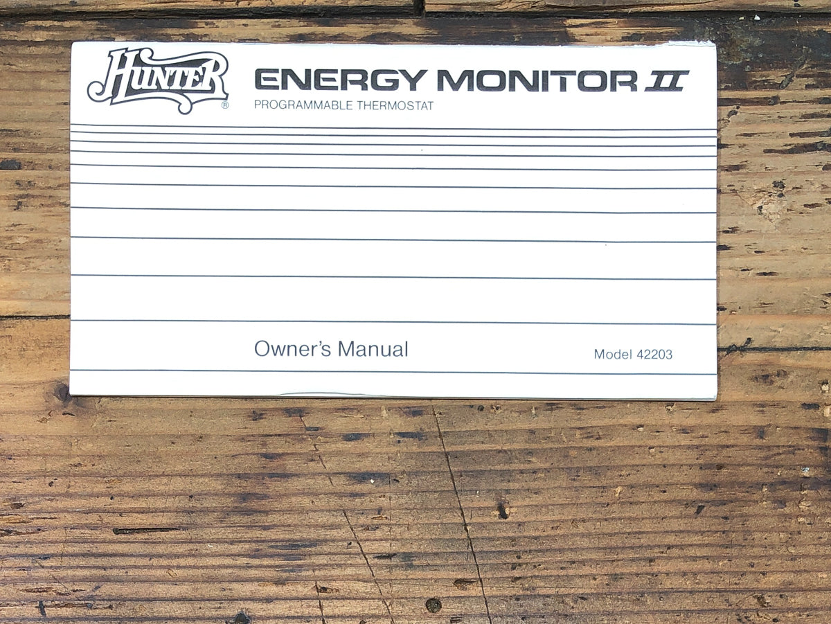 Hunter Energy Monitor 2  Thermostat Owners / User Manual *Original*